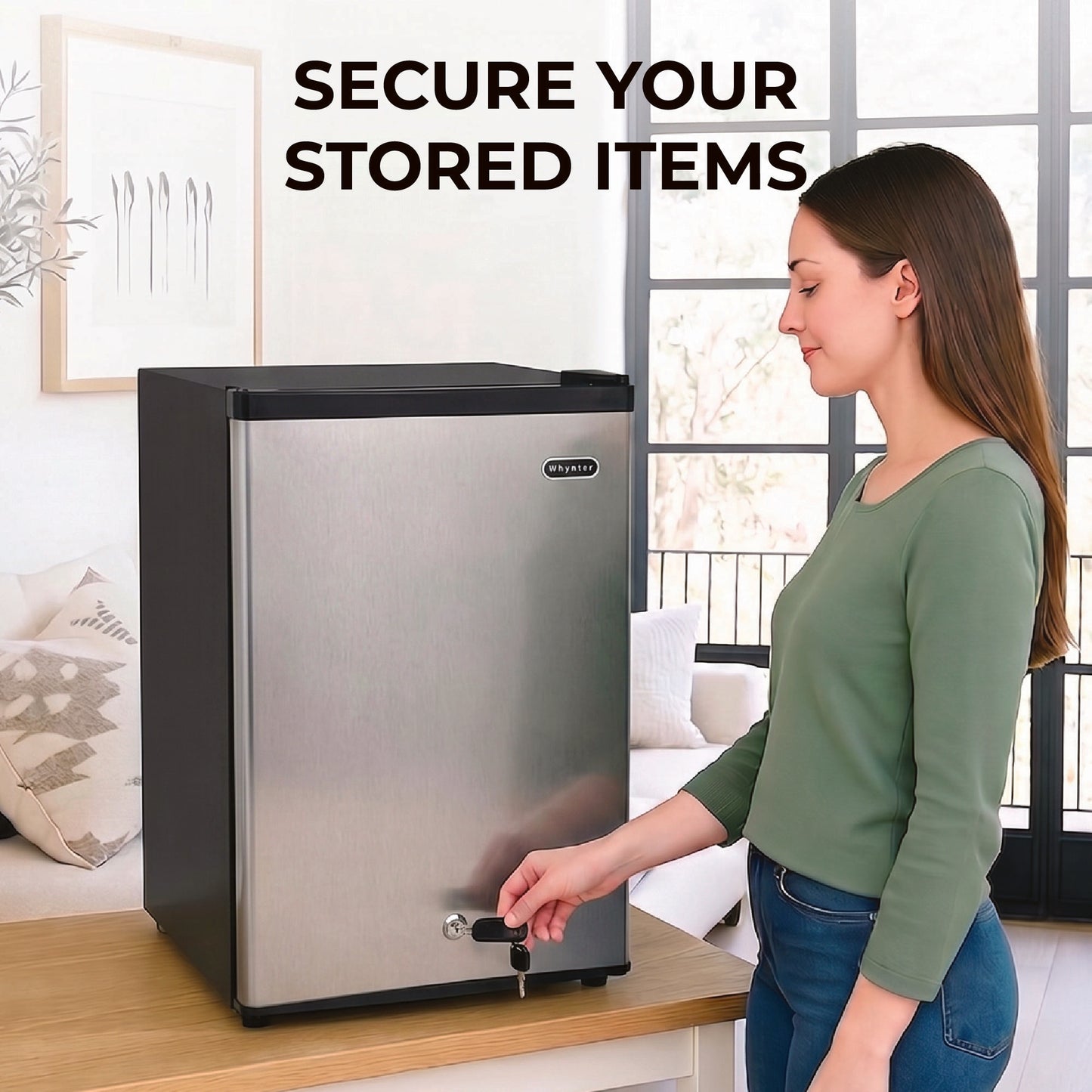 Whynter CUF-301SS Compact Convertible Fridge/Freezer – 3.1 Cu. Ft. Upright Refrigerator & Freezer with Lock, Stainless Steel, ENERGY STAR®