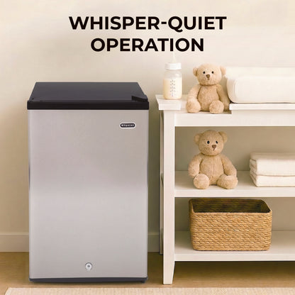 Whynter CUF-301SS Compact Convertible Fridge/Freezer – 3.1 Cu. Ft. Upright Refrigerator & Freezer with Lock, Stainless Steel, ENERGY STAR®