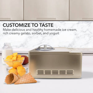 Whynter 2.1 Quart Automatic Ice Cream & Yogurt Maker with Built-In Compressor | ICM-220CGY