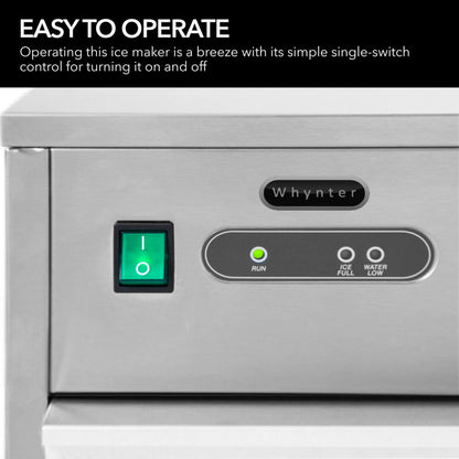 Whynter FIM‑450HS 15 in. 44 lbs Freestanding Ice Maker Bullet-shaped in Stainless Steel