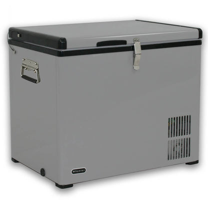 Whynter FM-45G 45 quart portable fridge freezer gray steel design with AC and DC power for camping, RV, and boating