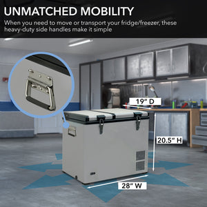 Whynter 62 Qt Dual Zone Portable Fridge/Freezer | FM-62DZ