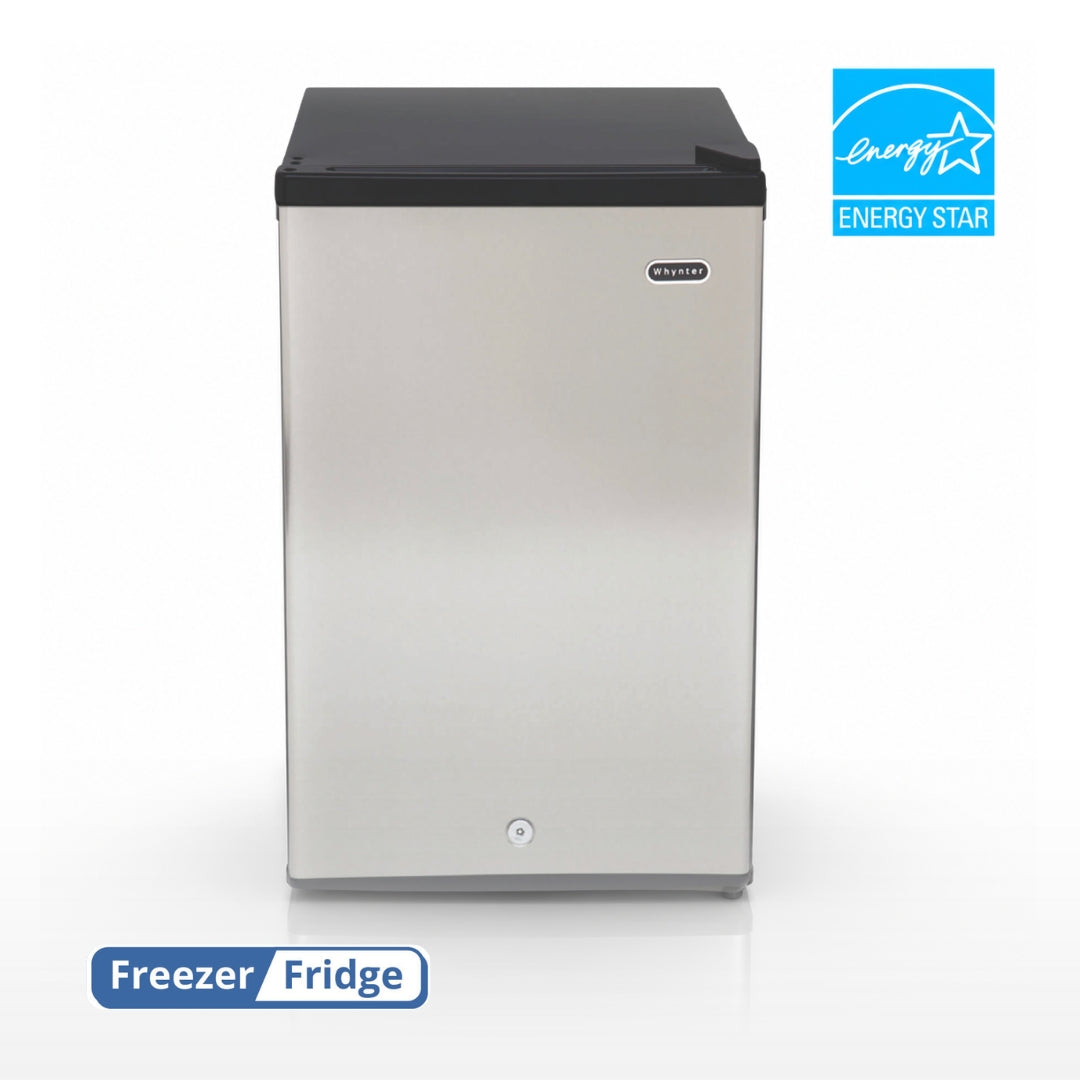 Whynter CUF-301SS Compact Convertible Fridge/Freezer – 3.1 Cu. Ft. Upright Refrigerator & Freezer with Lock, Stainless Steel, ENERGY STAR®