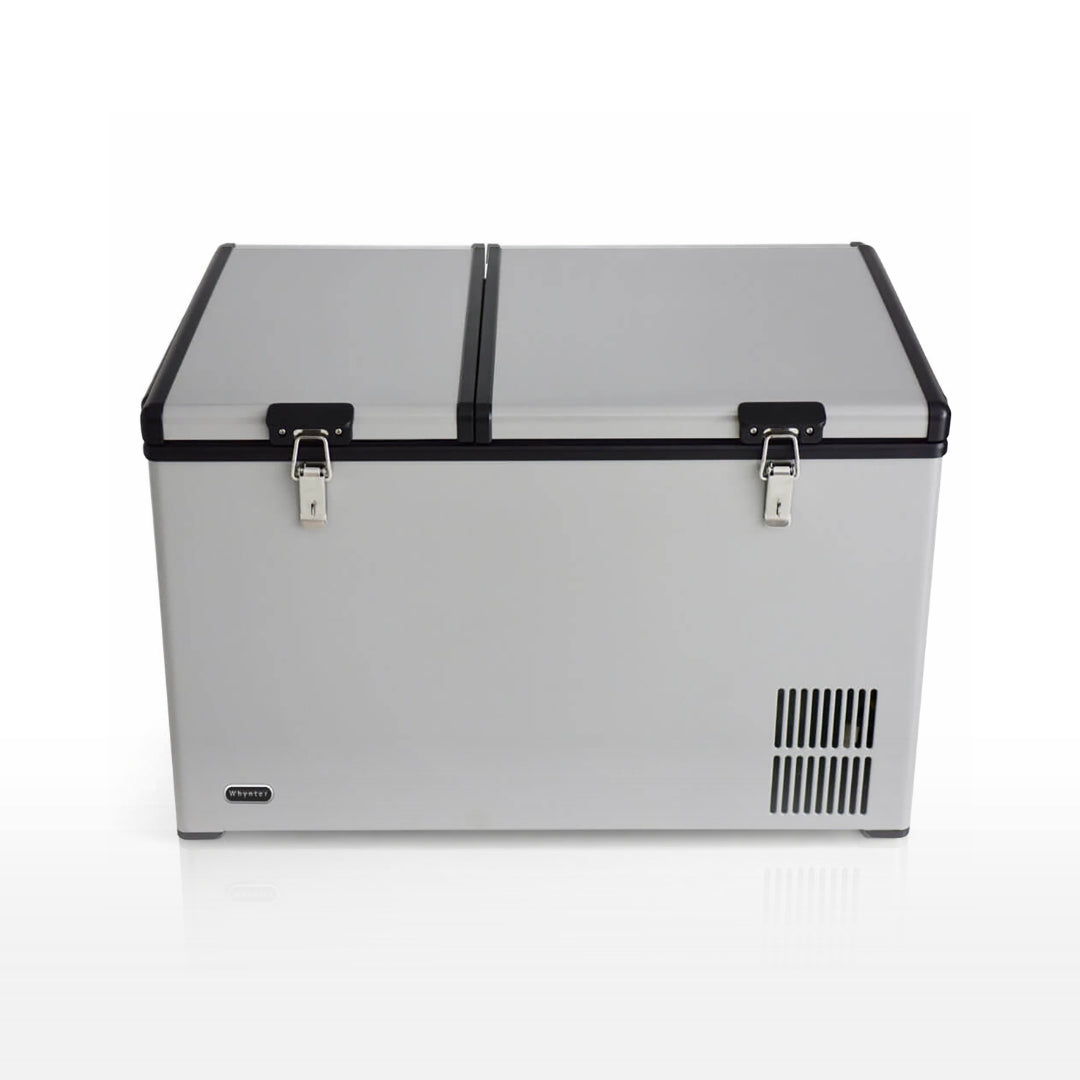 Whynter FM-901DZ 90 Quart Dual Zone Portable Fridge & Freezer – 12V/110V AC, Wheeled Travel Cooler, -8°F to 50°F
