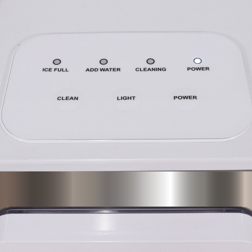 IBX-388WS Control panel of a white appliance with labeled buttons.