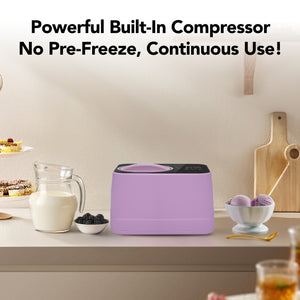 Whynter ICM-080-LH compact 0.8 Qt compressor ice cream maker in Lilac Haze with LCD timer