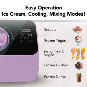 Whynter ICM-080-LH compact 0.8 Qt compressor ice cream maker in Lilac Haze with LCD timer