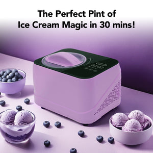 Whynter ICM-080-LH compact 0.8 Qt compressor ice cream maker in Lilac Haze with LCD timer
