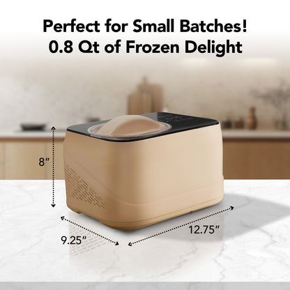 Whynter Compact Ice Cream Maker 0.8 Quart – Taupe Latte, Stainless Steel Bowl