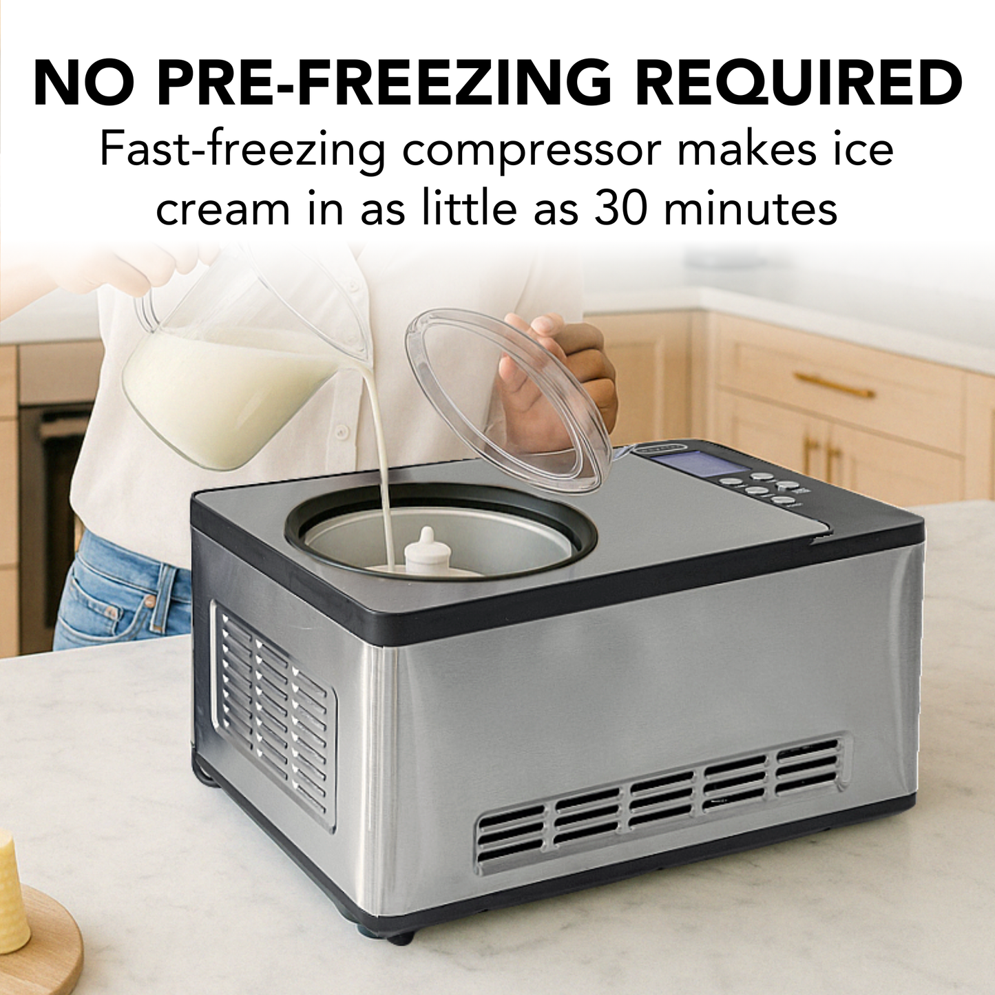 Whynter ICM‑200LS 2.1 Qt Upright Automatic Compressor Ice Cream Maker – Stainless Steel