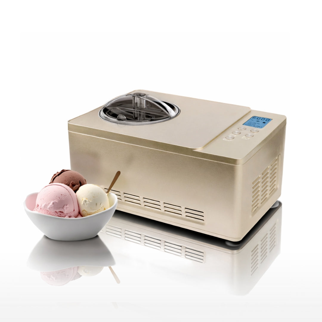 Whynter ICM-220CGY 2 qt. Automatic Ice Cream Maker Compressor Upright w/ Stainless Steel Bowl & Built-in Timer - Champagne Gold