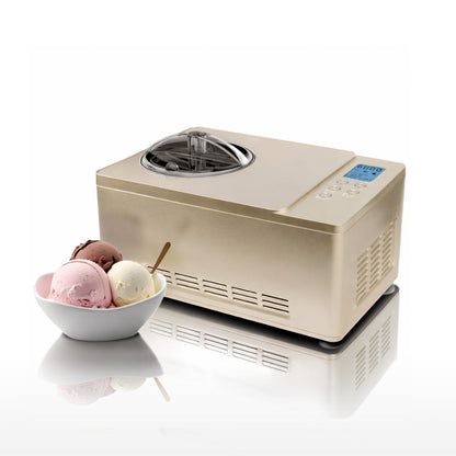 Whynter ICM-220CGY 2 qt. Automatic Ice Cream Maker Compressor Upright w/ Stainless Steel Bowl & Built-in Timer - Champagne Gold