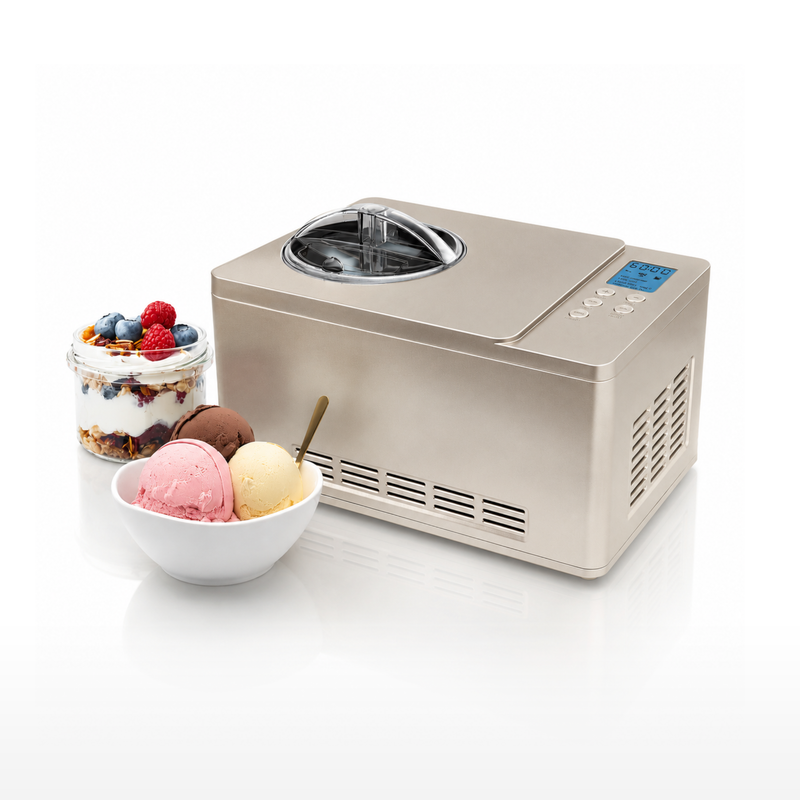 Whynter 2.1 Quart Automatic Ice Cream & Yogurt Maker with Built-In Compressor | ICM-220CGY