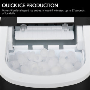 Whynter 27 Lb Countertop Ice Maker, Black | IMC-270MB