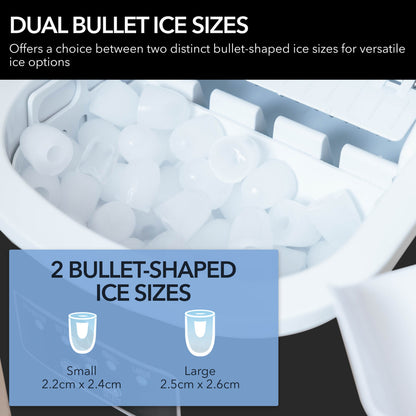 Whynter IMC‑270MB 9.5 in. 27 lbs. Portable Countertop Ice Maker Bullet Ice Machine with 2.2L Reservoir and 1.5 lb. Bin in Metallic Black