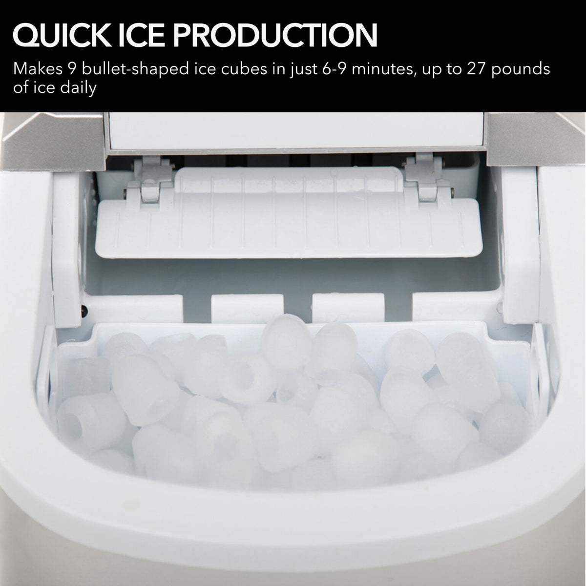 Whynter 27 Lb Countertop Ice Maker, Silver | IMC-270MS