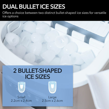 Whynter IMC‑270MS 9.5 in. 27 lbs. Portable Countertop Ice Maker Bullet Ice Machine with 2.2L Reservoir and 1.5 lb. Bin in Metallic Silver