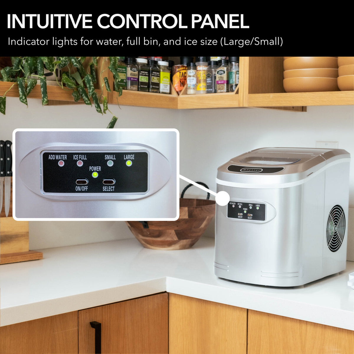 Whynter 27 Lb Countertop Ice Maker, Silver | IMC-270MS