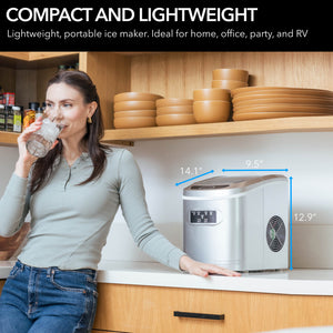 Whynter 27 Lb Countertop Ice Maker, Silver | IMC-270MS