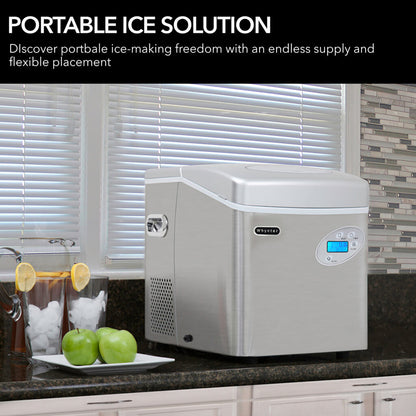 Whynter IMC-490SS Portable Countertop Ice Maker – 49 lb Daily Capacity, Stainless Steel, No Plumbing Required