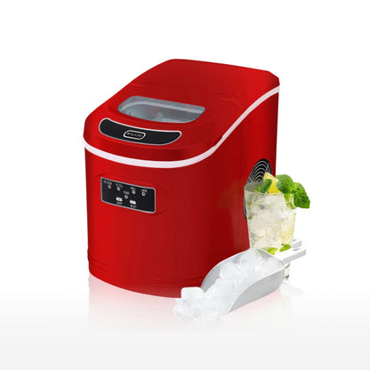 Whynter IMC‑270MR 9.5 in. 27 lbs. Portable Countertop Ice Maker Bullet Ice Machine with 2.2L Reservoir and 1.5 lb. Bin in Metallic Red
