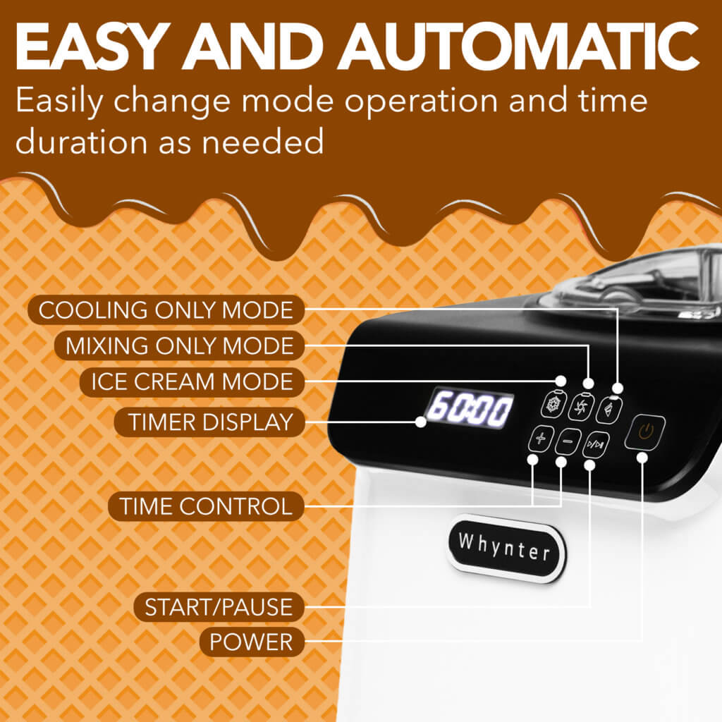 Whynter ICM‑128WS Upright Automatic Ice Cream Maker 1.28  Qt White Edition