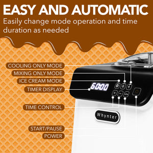 Whynter 1.28 Quart Automatic Ice Cream Maker with Built-In Compressor | ICM-128WS