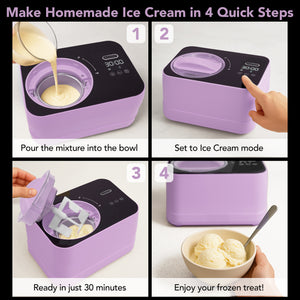 Whynter ICM-080-LH compact 0.8 Qt compressor ice cream maker in Lilac Haze with LCD timer