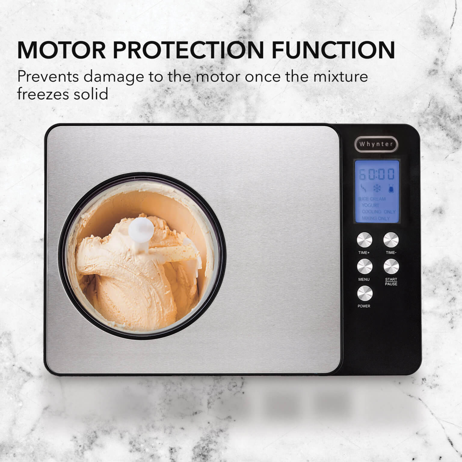 Whynter 2.1 Quart Automatic Ice Cream & Yogurt Maker with Built-In Compressor | ICM-220SSY