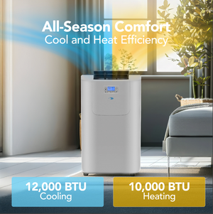 Whynter 12,000 BTU Dual Hose Portable Air Conditioner, Heater, Dehumidifier & Fan | ARC-122DHP