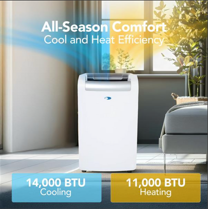 Whynter ARC-148MHP Portable Air Conditioner 14,000 BTU – Dual Hose, Heater, Dehumidifier | Cools & Heats Up to 500 sq. ft.