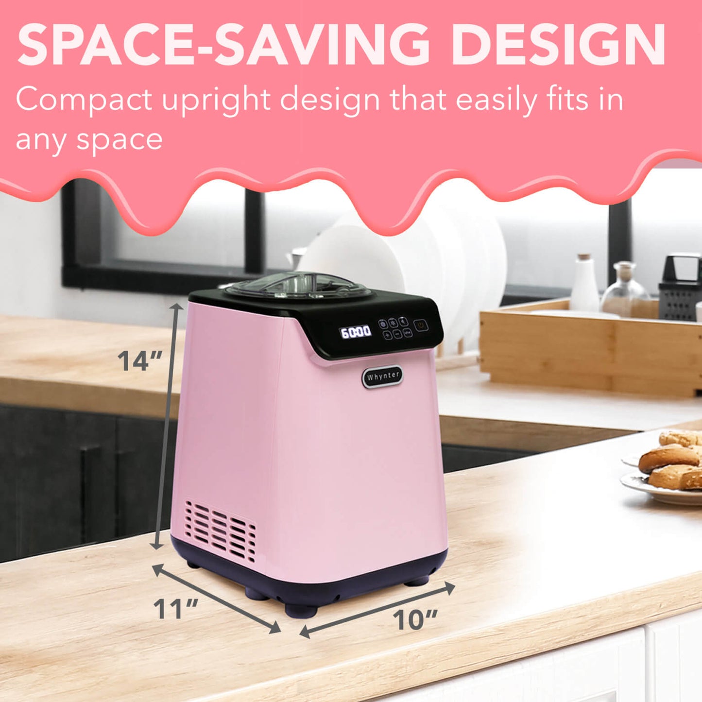 Whynter ICM‑128BPS Upright Automatic Ice Cream Maker 1.28  Qt  Pink Edition