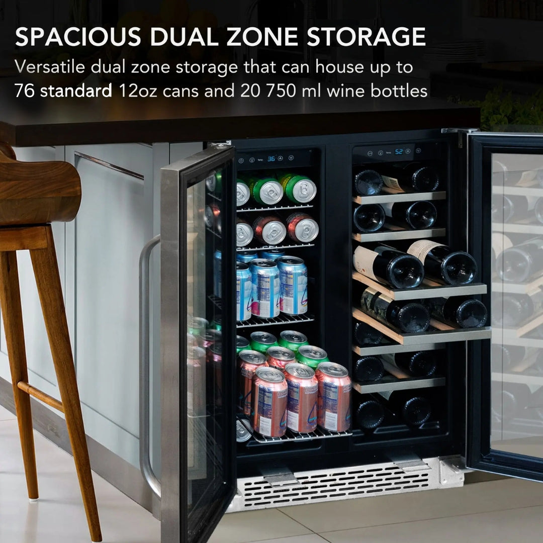 Whynter 24-Inch Built-In Dual Zone Wine & Beverage Refrigerator | BWB-2060FDS