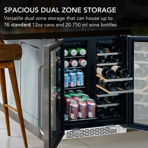 Whynter 24-Inch Built-In Dual Zone Wine & Beverage Refrigerator | BWB-2060FDS