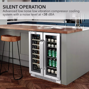 Whynter 24-Inch Built-In Dual Zone Wine & Beverage Refrigerator | BWB-2060FDS