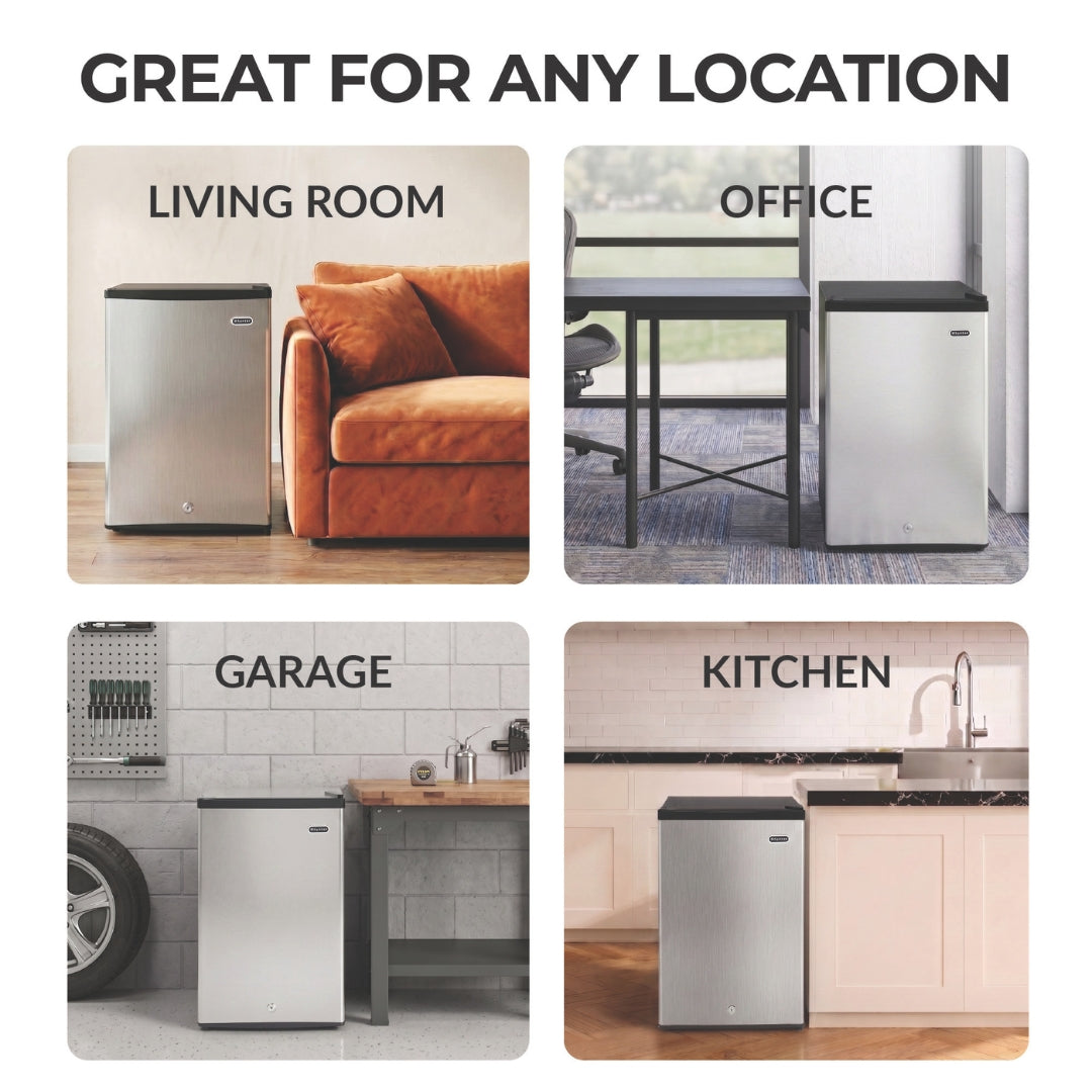 Whynter CUF-301SS Compact Convertible Fridge/Freezer – 3.1 Cu. Ft. Upright Refrigerator & Freezer with Lock, Stainless Steel, ENERGY STAR®