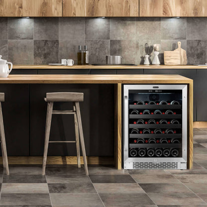 Whynter BWR‑408SB 24″ Built‑In/Undercounter 46‑Bottle Wine Refrigerator – Stainless Steel Trim, Digital Control & Lock