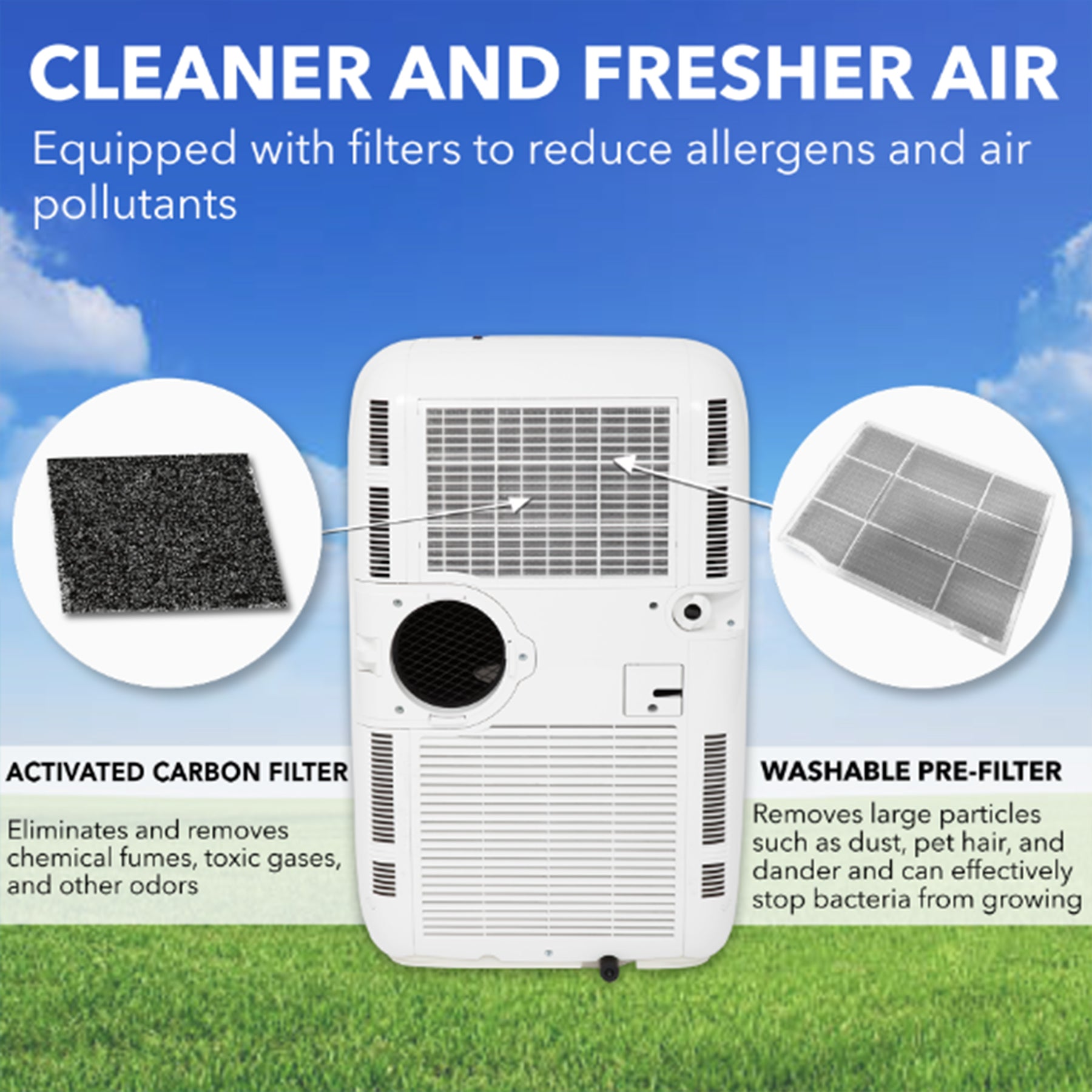 Whynter 10,000 BTU Portable Air Conditioner, Dehumidifier & Fan | ARC-101CW