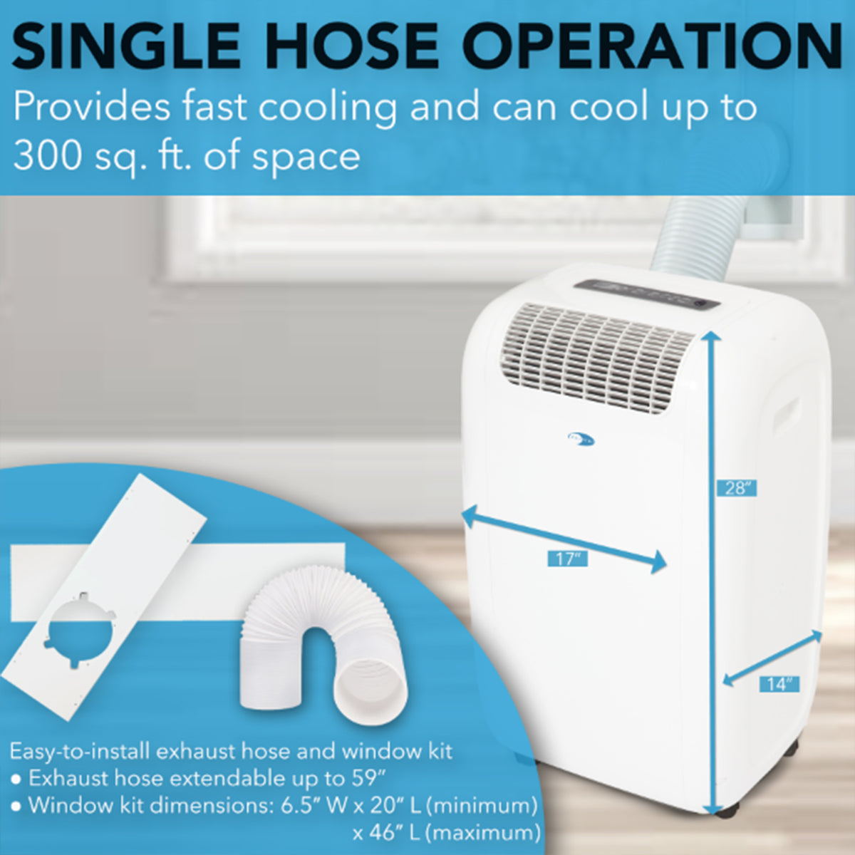 Whynter 10,000 BTU Portable Air Conditioner, Dehumidifier & Fan | ARC-101CW