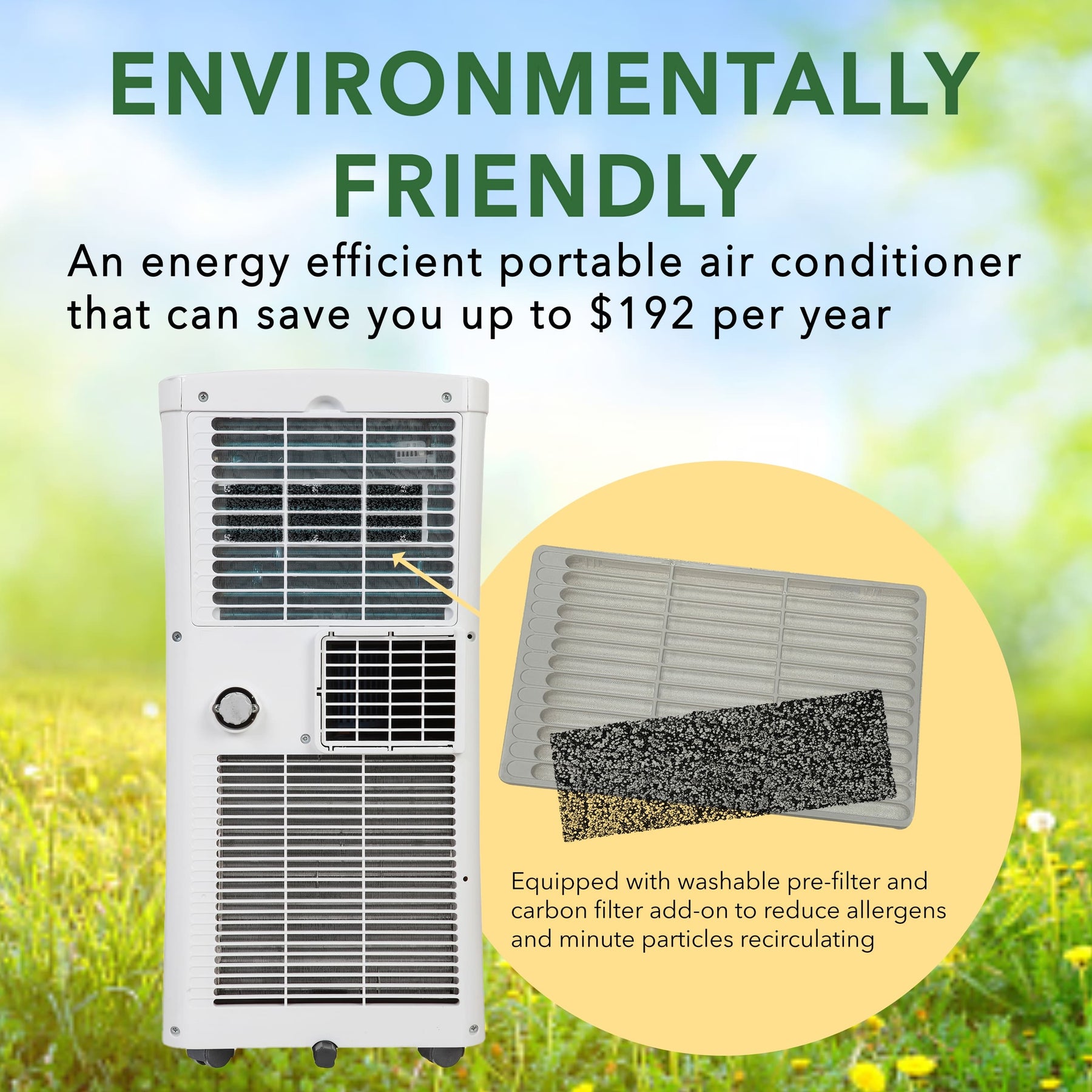 Whynter 10,000 BTU Compact Portable Air Conditioner, Dehumidifier & Fan | ARC-102CS