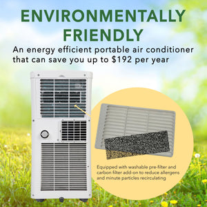 Whynter 10,000 BTU Compact Portable Air Conditioner, Dehumidifier & Fan | ARC-102CS