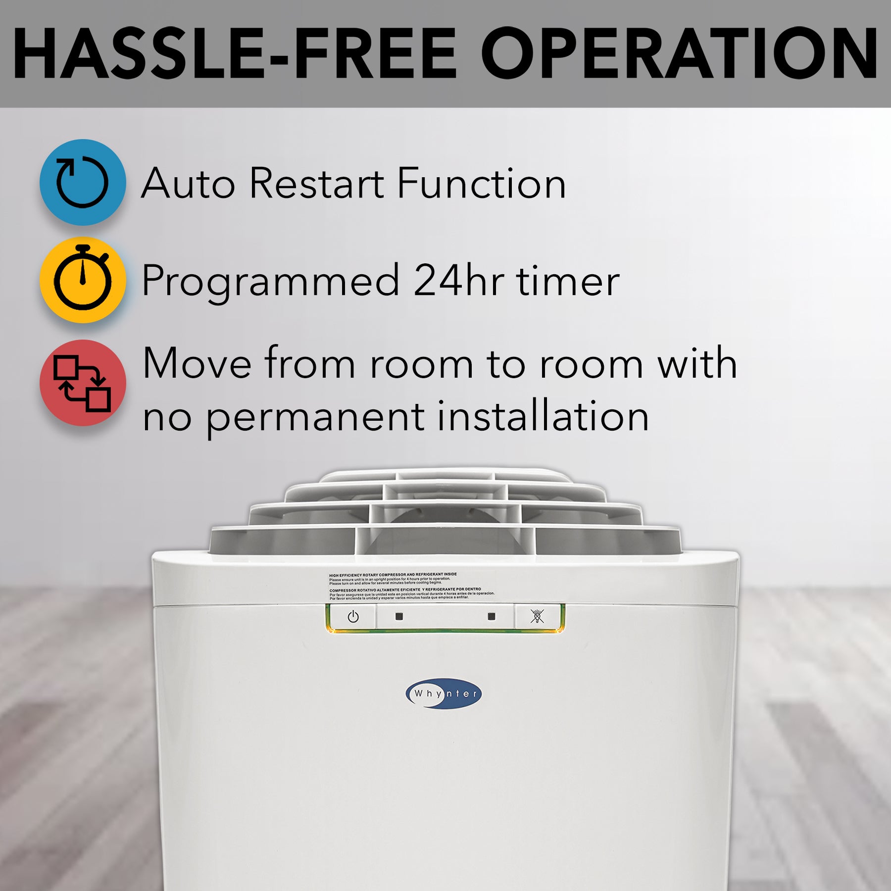 Whynter 11,000 BTU Dual Hose Portable Air Conditioner, Dehumidifier & Fan | ARC-110WD