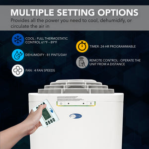 Whynter 11,000 BTU Dual Hose Portable Air Conditioner, Dehumidifier & Fan | ARC-110WD