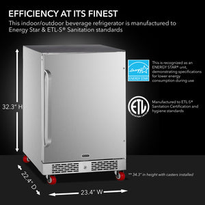 Whynter 24-Inch Outdoor Beverage Fridge | BOR-53024-SSW