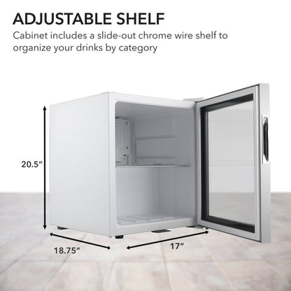 Whynter BR-062WS 68-Can Beverage Refrigerator Cooler with Lock, Glass Door & Stainless Steel Finish – 17” Freestanding Mini Fridge