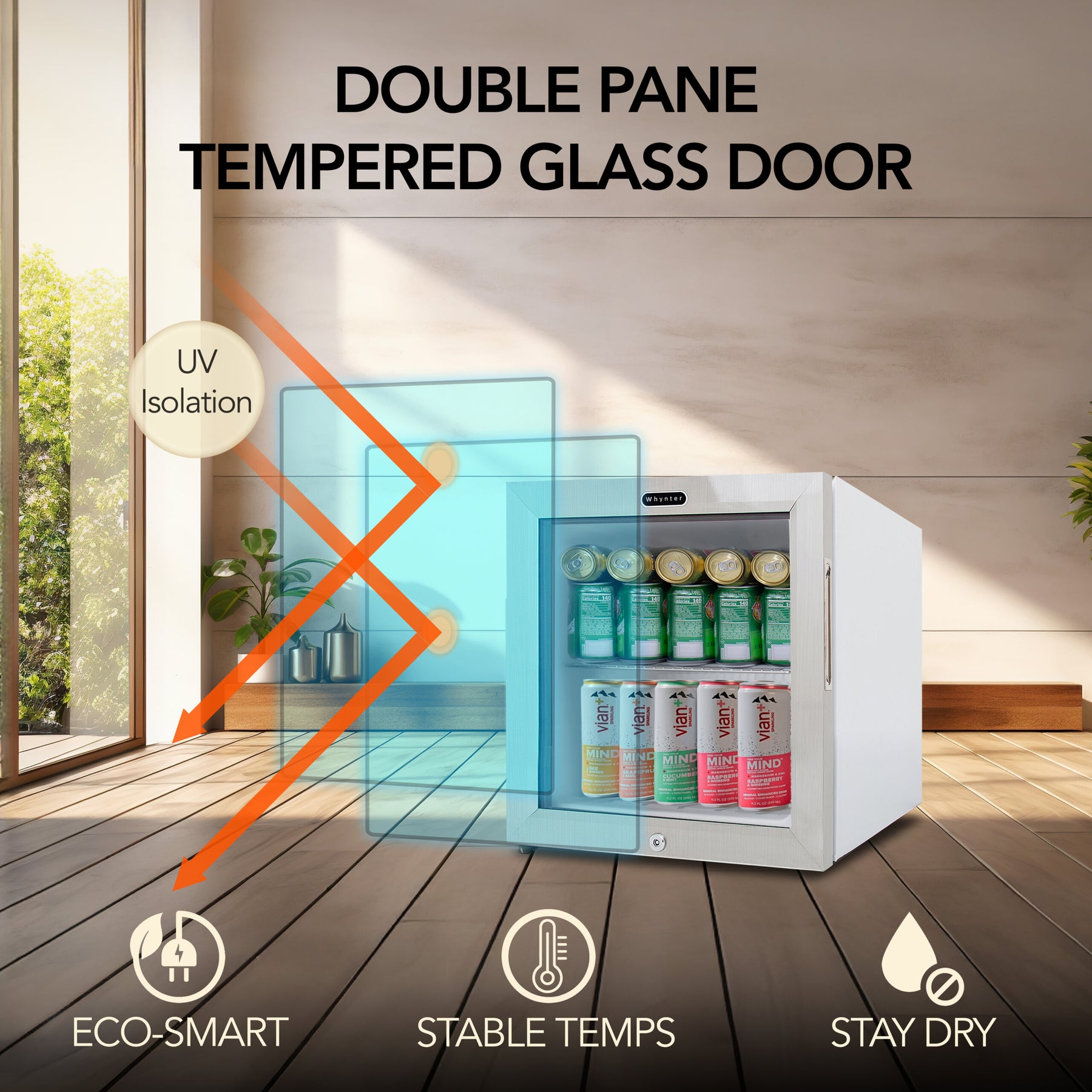 Whynter 68-Can Beverage Fridge with Lock | BR-062WS
