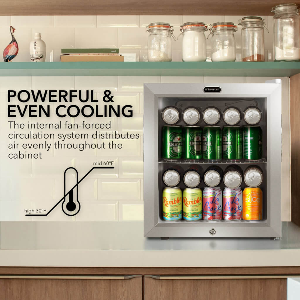 Whynter 68-Can Beverage Fridge with Lock | BR-062WS