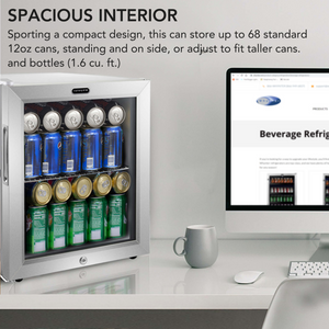Whynter 68-Can Beverage Fridge with Lock | BR-062WS