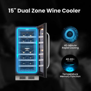 Whynter 29-Bottle Dual Zone Wine Fridge | BSR-029DW