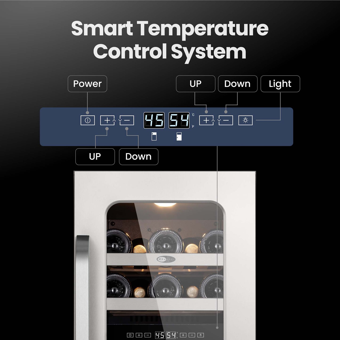 Whynter BSR-029DW 15” Built-In Dual Zone Wine Refrigerator – 29 Bottle Stainless Steel Undercounter Wine Fridge with Digital Control, Lock & UV Glass